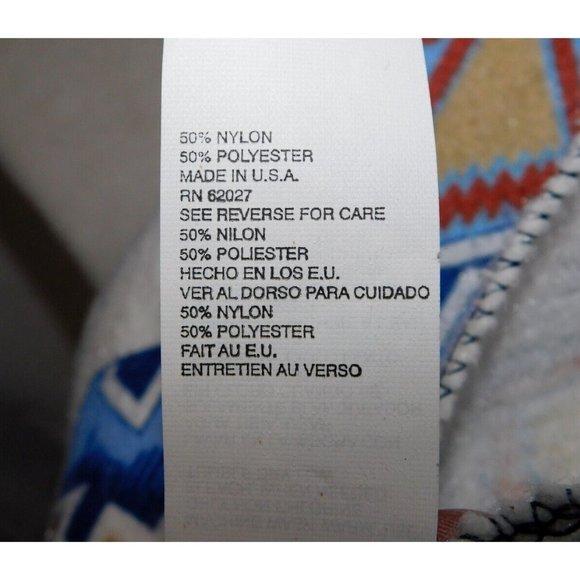 VTG Aztec Southwest Print Twin Blanket Nylon Poly 72" x 90" Blue Tan UNUSED - Picture 4 of 8